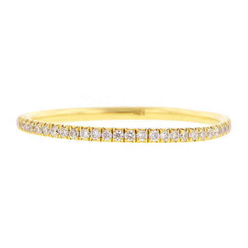 Yellow Gold, Round Brilliant Diamond Set Wire Eternity Band sold by Doyle & Doyle vintage and antique jewelry boutique