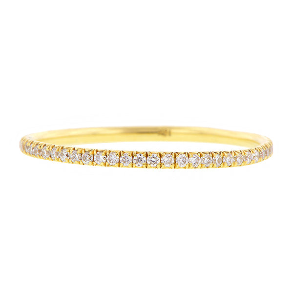 Yellow Gold, Round Brilliant Diamond Set Wire Eternity Band sold by Doyle & Doyle vintage and antique jewelry boutique