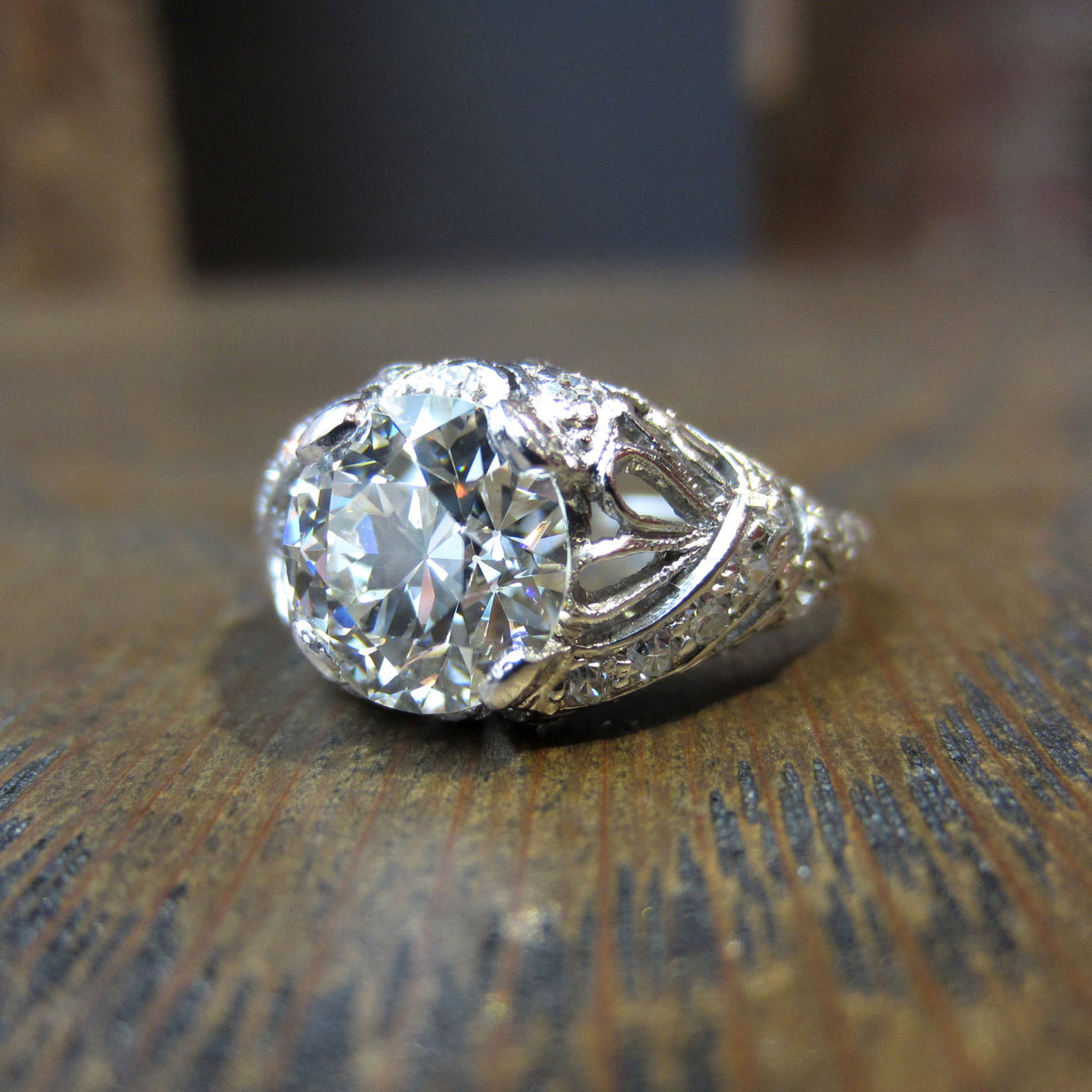Art Deco Diamond Engagement Ring, RBC 2.03ct: Doyle and Doyle