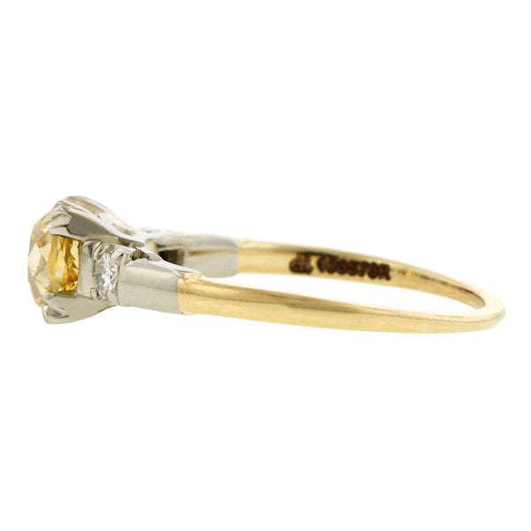 Vintage Diamond Engagement Ring, Cushion 0.99ct::