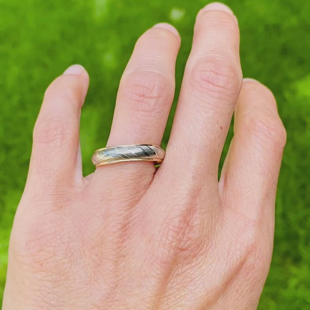 Vintage Two-toned Ridged Wedding Band sold by Doyle and Doyle an antique and vintage jewelry boutique