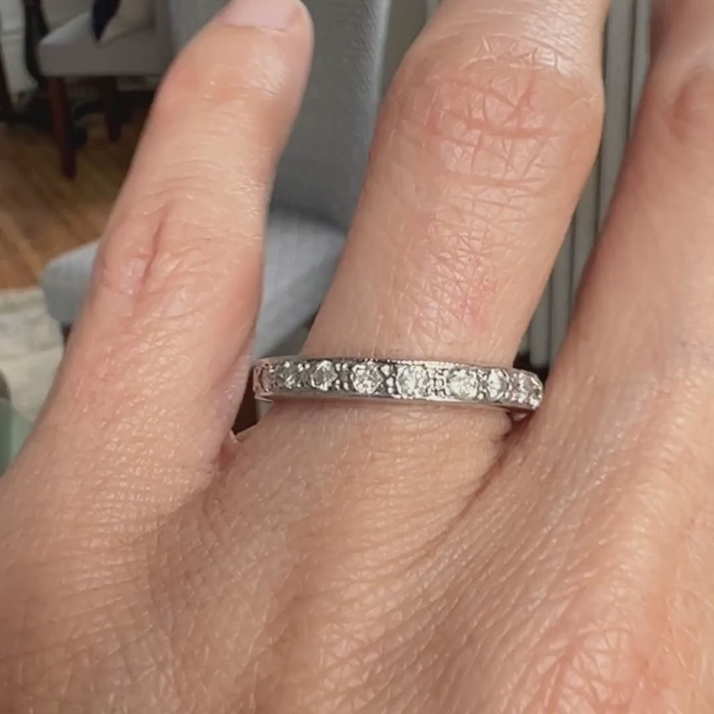 Vintage Diamond Eternity Band sold by Doyle and Doyle an antique and vintage jewelry boutique