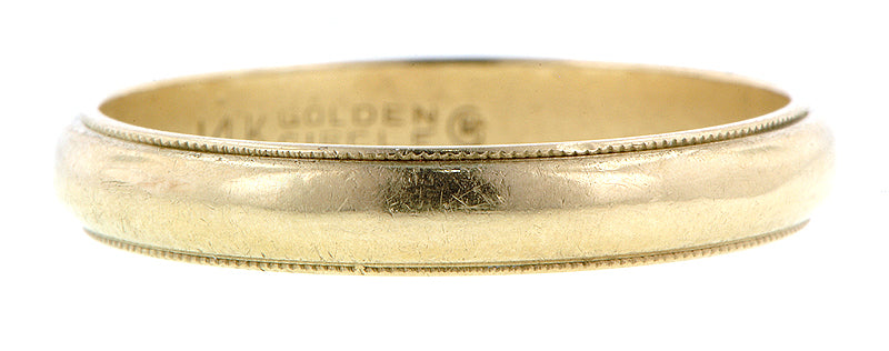 Half Round Wedding Band with Millegrained Edge :: Doyle & Doyle
