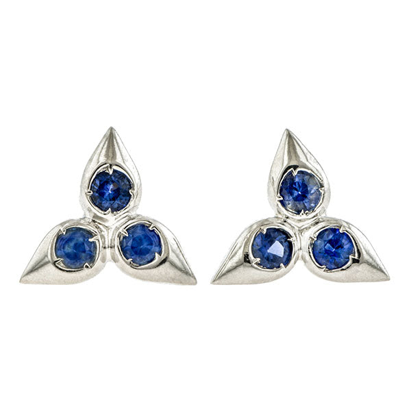 Trefoil Sapphire Earrings- Heirloom by Doyle & Doyle