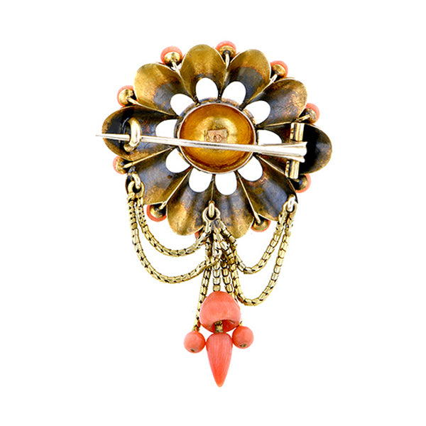 Victorian Coral Earring & Pin Set:: Doyle & Doyle