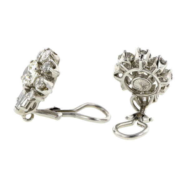 Vintage Diamond Clip Earrings