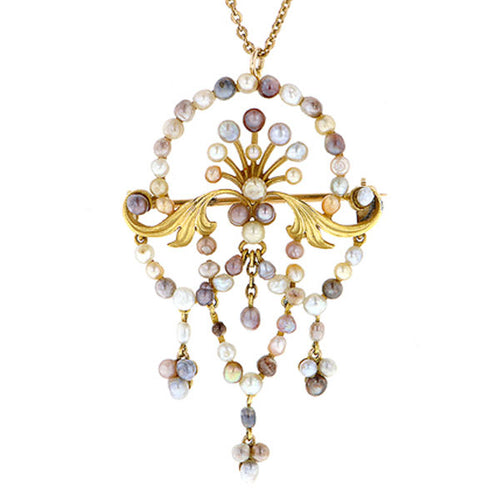 Antique Victorian Natural Pearl Pin/ Pendant