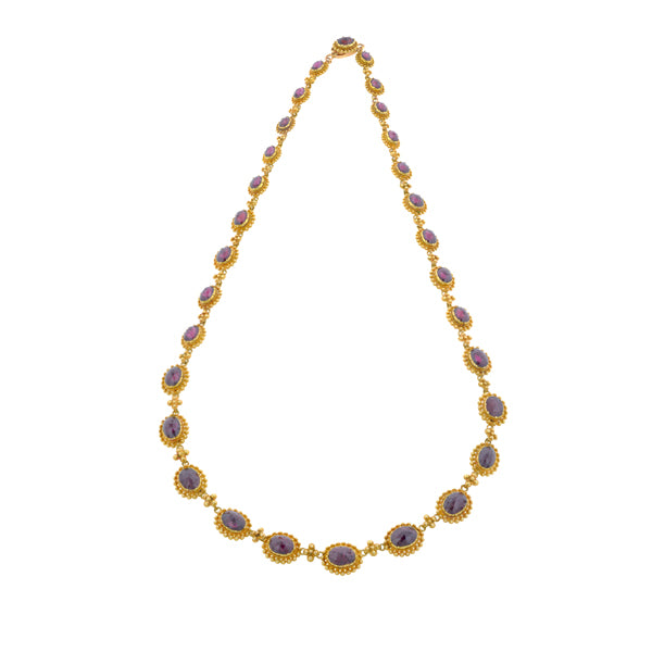 Antique Garnet Link Necklace::Doyle & Doyle