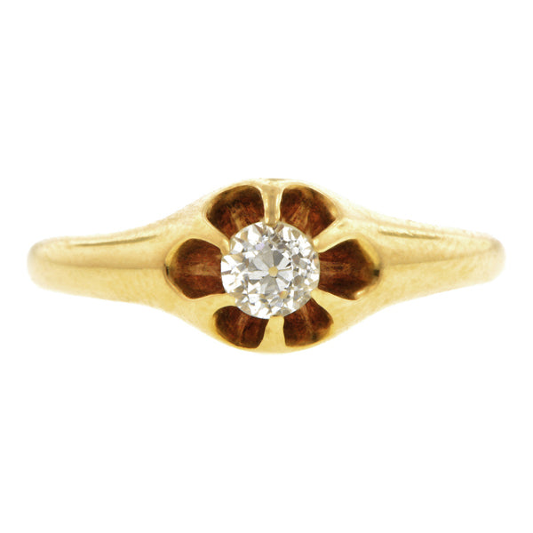 Victorian Diamond Engagement Ring, Old Euro 0.27ct::
