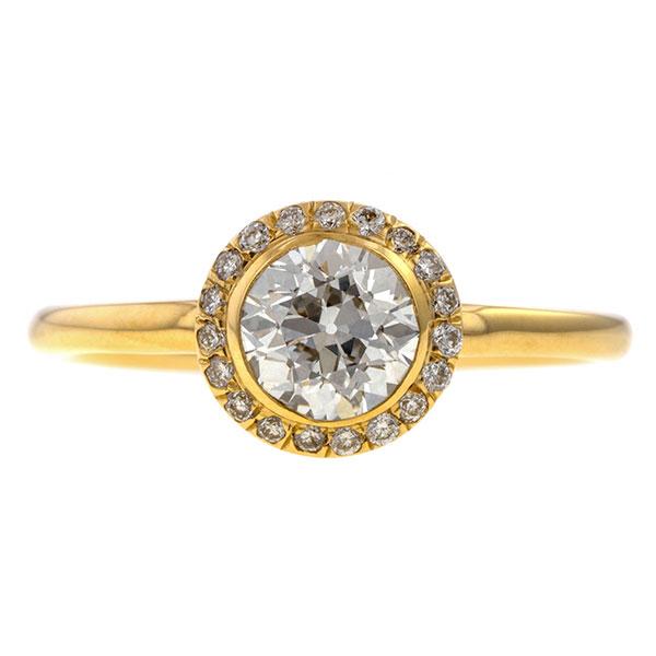 Diamond Frame Engagement Ring-Heirloom by Doyle & Doyle, Old Euro 0.75ct.