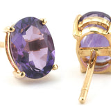 Oval Amethyst Earrings sold by Doyle and Doyle an antique and vintage jewelry boutique