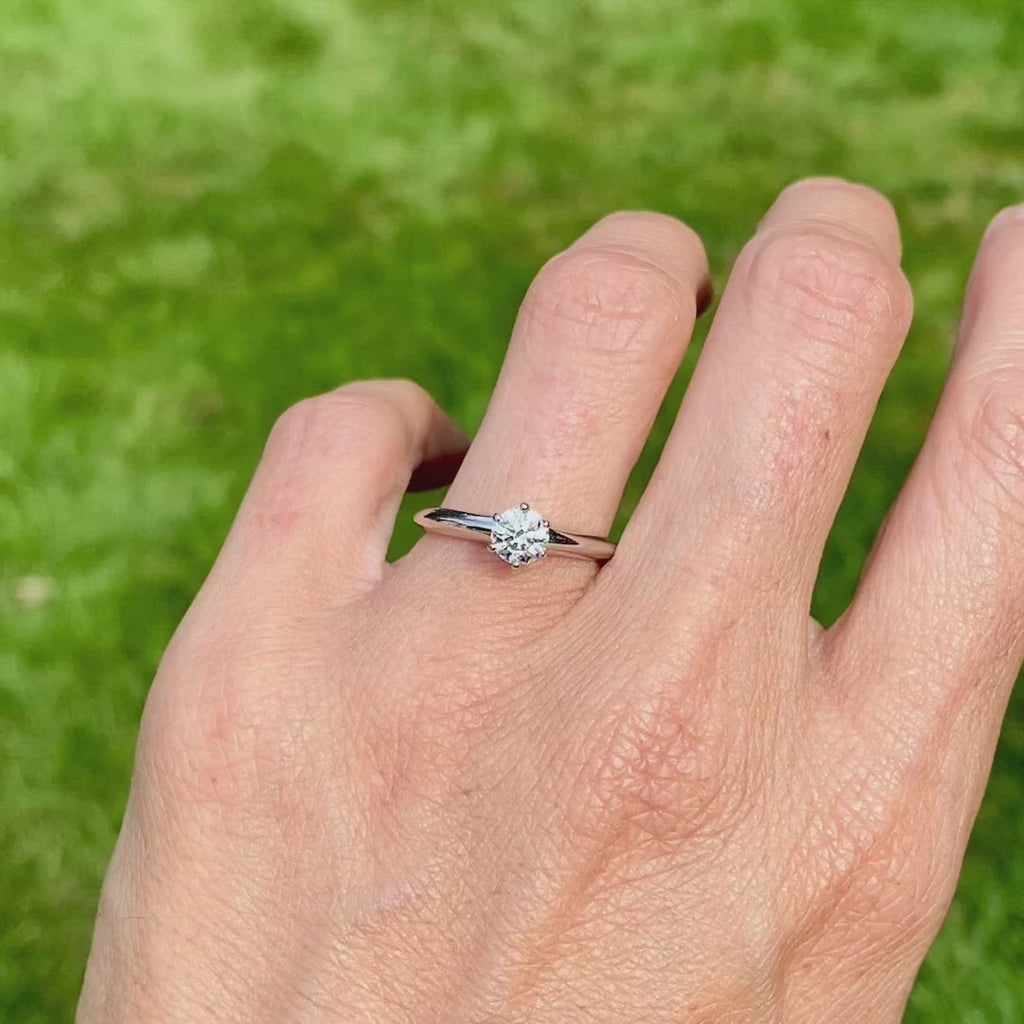 Vintage Tiffany & Co Engagement Ring, RBC 0.57 sold by Doyle and Doyle an antique and vintage jewelry boutique