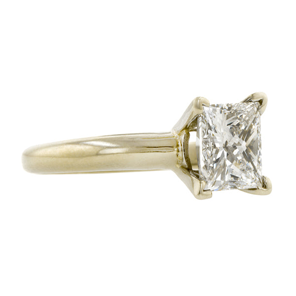 Estate Diamond Solitaire Engagement Ring, Princess 1.30ct:: Doyle & Doyle