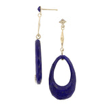 Lapis Hoop Drop Earrings- Heirloom by Doyle & Doyle::