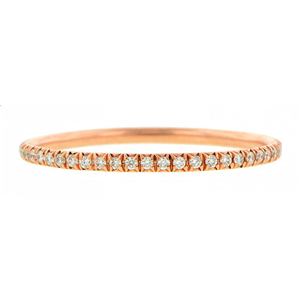 Diamond Set Wire Eternity Band Ring, Rose Gold sold by Doyle & Doyle vintage and antique jewelry boutique