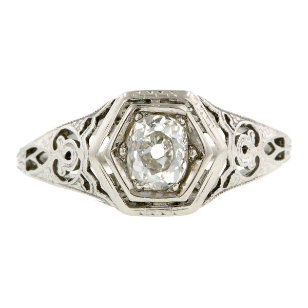 Art Deco Engagement Ring, Old Mine 0.40 :: Doyle & Doyle