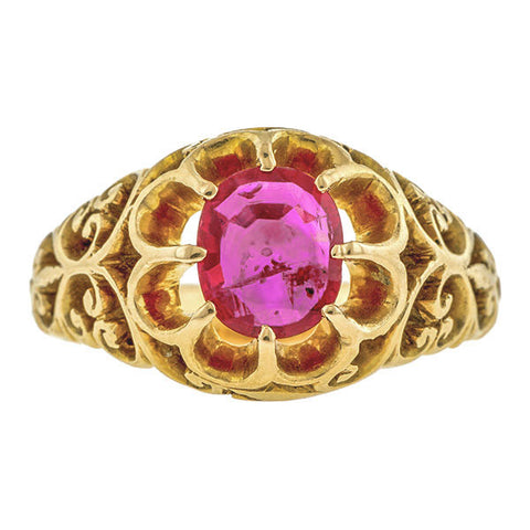 Victorian Natural Ruby (No Heat) Ring, 1.04ct::Doyle & Doyle