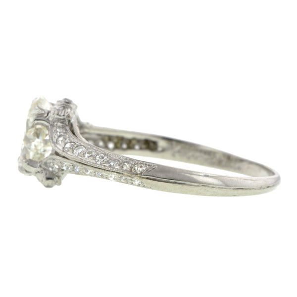 Edwardian Diamond Engagement Ring, Mod. Cushion 1.05ct
