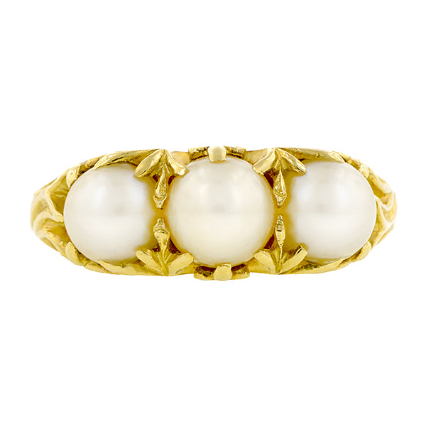 Antique Three Pearl Ring :: Doyle & Doyle