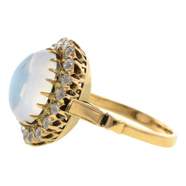 Antique Moonstone & Diamond Ring:: Doyle & Doyle