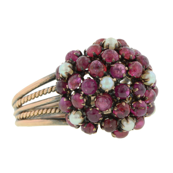 Vintage Ruby & Pearl Ring:: Doyle & Doyle
