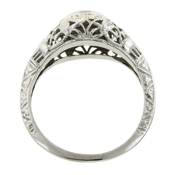 Art Deco Diamond Filigree Ring, Old Mine 0.05ct