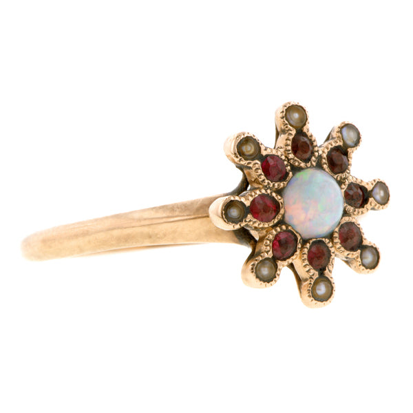 Antique Opal, Ruby & Pearl Ring:: Doyle & Doyle