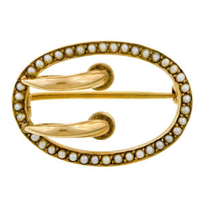 Victorian Pearl Buckle Pin