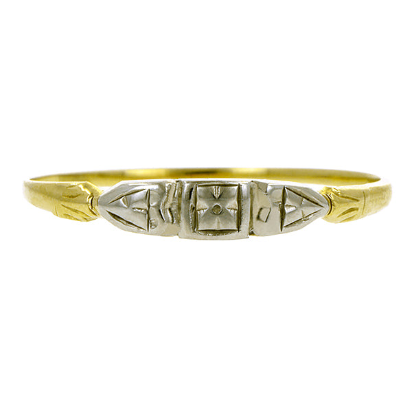 Vintage ring: a Yellow & White Gold Wedding Band sold by  Doyle & Doyle vintage and antique jewelry boutique.
