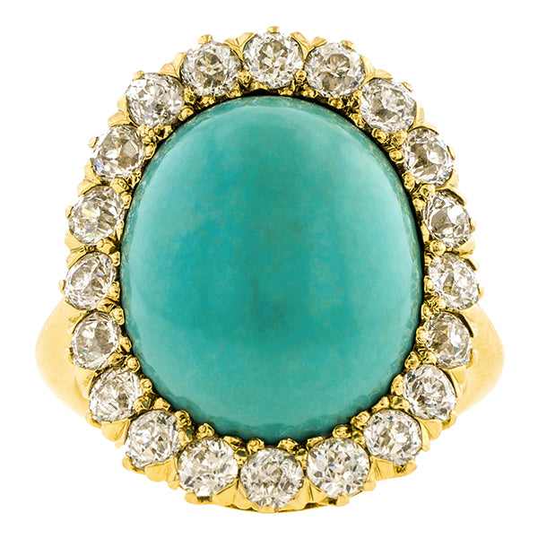 Antique Turquoise & Diamond Ring:: Doyle & Doyle