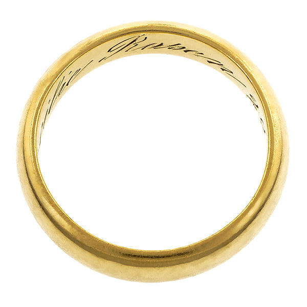 Antique ring: a Yellow Gold Wedding Band sold by Doyle & Doyle vintage and antique jewelry boutique.