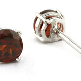 Round 3mm Garnet Earrings