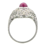 Art Deco Ruby & Diamond Dinner Ring:: Doyle & Doyle