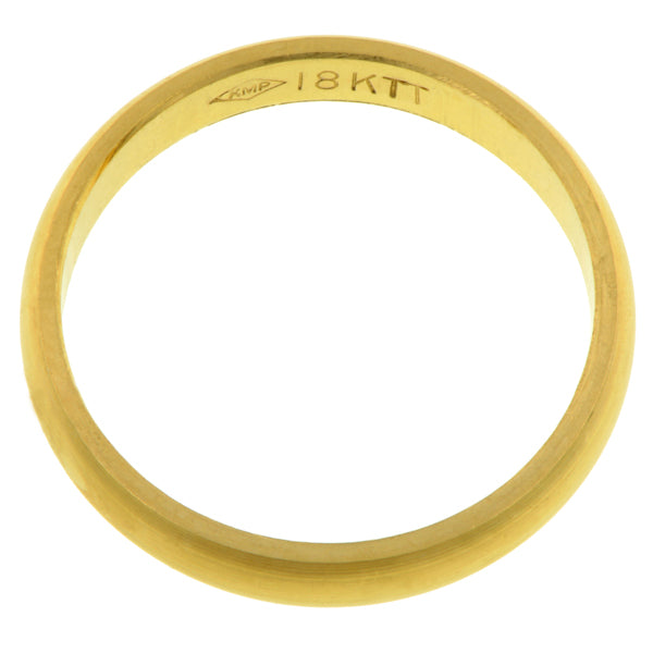 Contemporary ring: a Yellow Gold18k Half Round Band 3mm sold by Doyle & Doyle vintage and antique jewelry boutique.