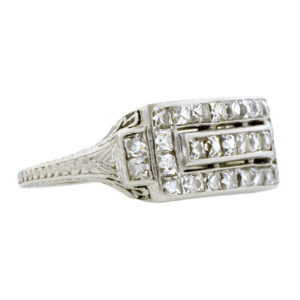 Art Deco French Cut Diamond Ring:: Doyle & Doyle