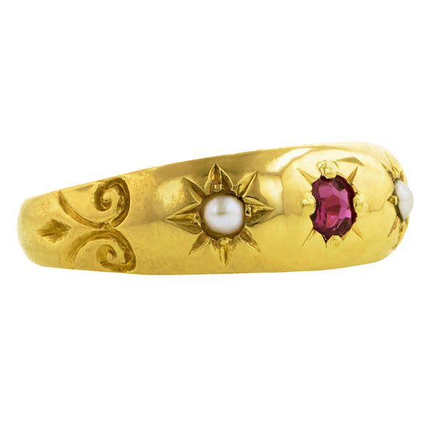 Victorian Ruby & Pearl Ring:: Doyle & Doyle