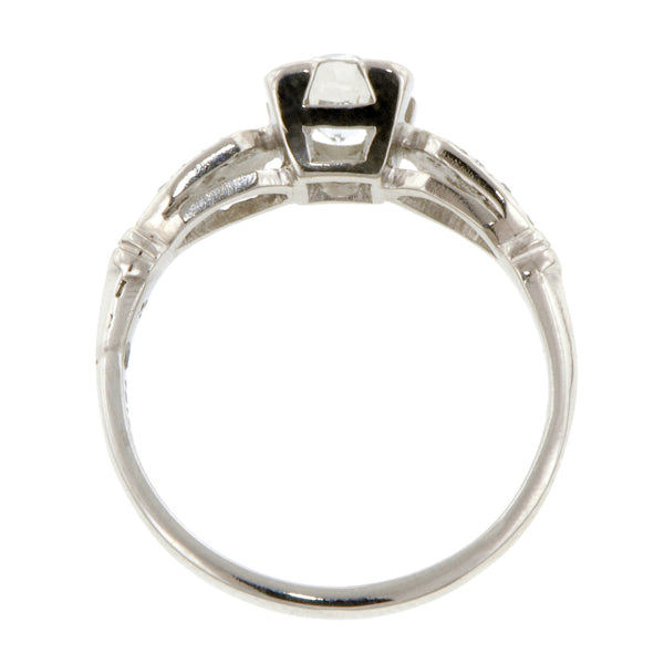 Vintage Engagement Ring, Old Euro 0.61ct