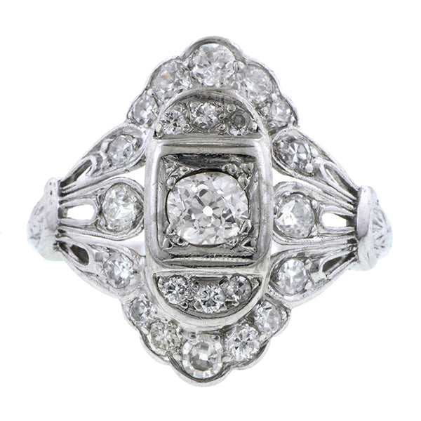 Art Deco Diamond Dinner Ring, Old Euro 0.32ct :: Doyle & Doyle