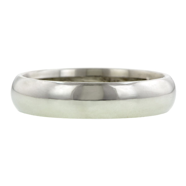 Contemporary ring: a White Gold Comfort Fit Wedding Band Ring sold by Doyle & Doyle vintage and antique jewelry boutique.