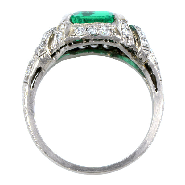 Art Deco Emerald & Diamond Ring:: Doyle & Doyle