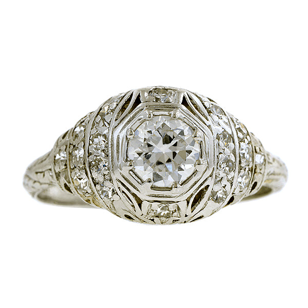 Art Deco Diamond Engagement Ring, TRB 0.55ct::Doyle & Doyle