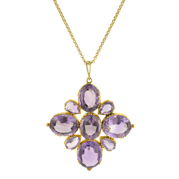 Victorian Amethyst Cluster Necklace