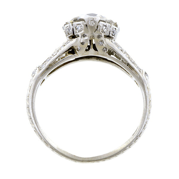 Art Deco Diamond & Ruby Engagement Ring, Cushion 2.00ct:: Doyle & Doyle