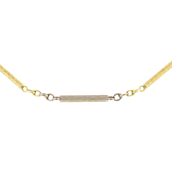Art Deco Two-Toned Bar Link Chain Necklace