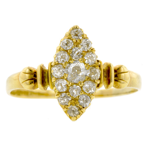 Victorian Navette Shaped Diamond Cluster Ring :: Doyle & Doyle