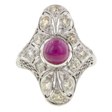 Art Deco Ruby & Diamond Dinner Ring:: Doyle & Doyle