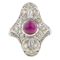Art Deco Ruby & Diamond Dinner Ring:: Doyle & Doyle