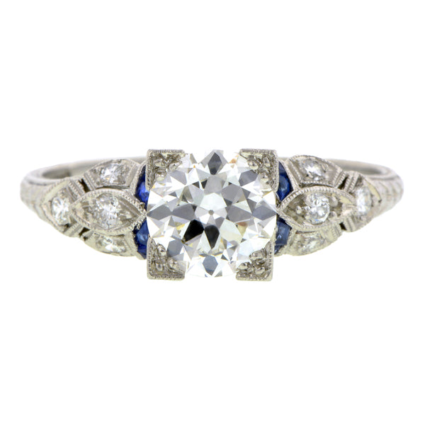 Diamond & Sapphire* Engagement Ring, TRB 1.15ct