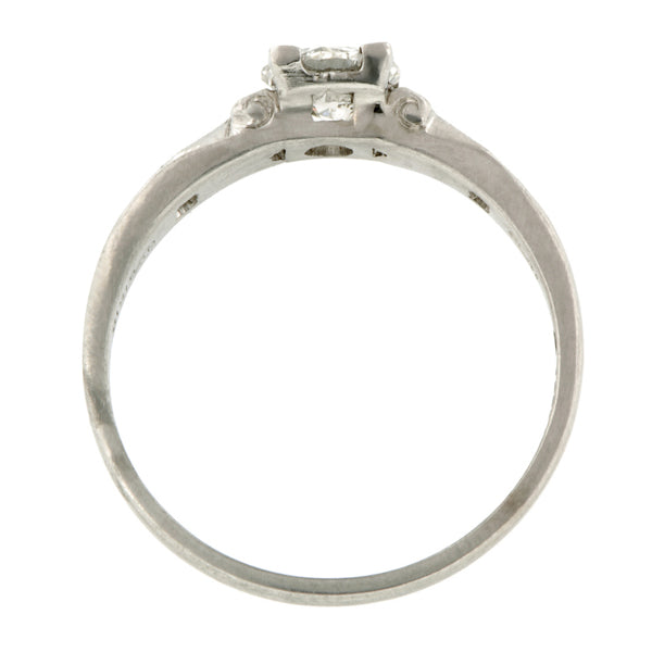 Vintage Diamond Engagement Ring, RBC 0.55ct