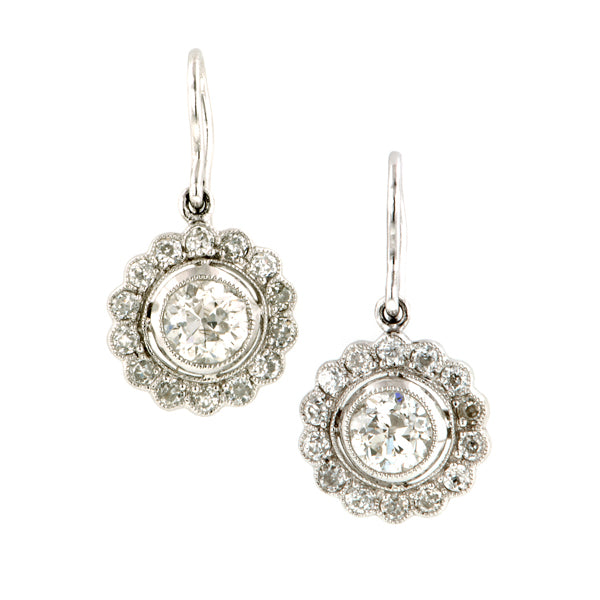 Diamond Cluster Drop Earrings:: Doyle & Doyle
